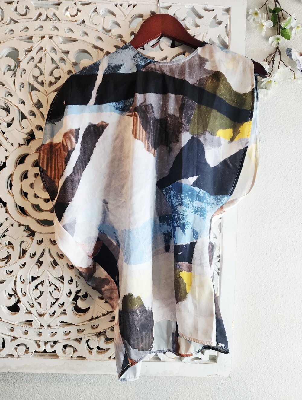 COS PRINTED ASYMMETRIC BLOUSE ONE SHOULDER WOMENS SIZE 4 - Picture 7 of 15